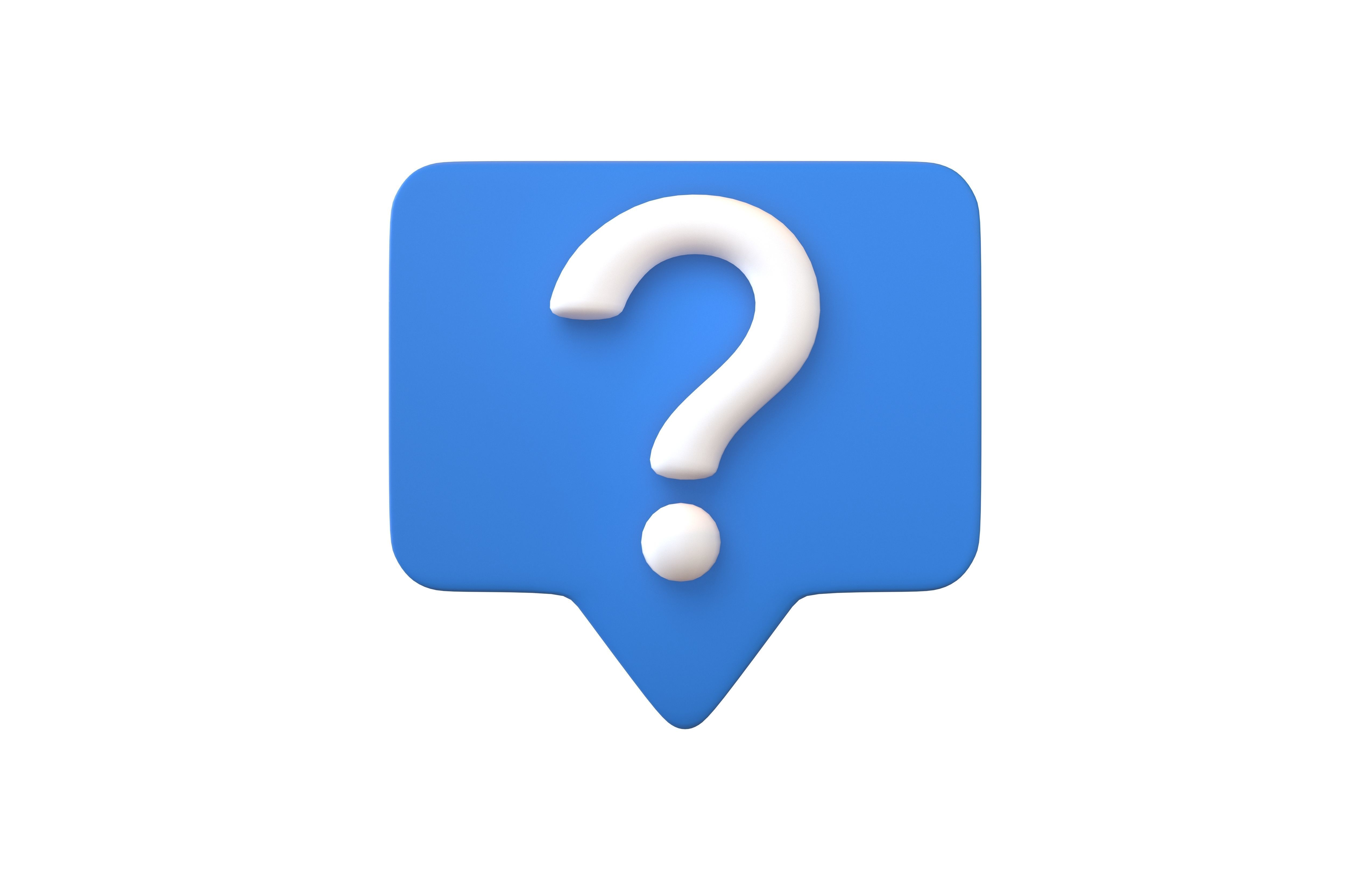 Question Mark Speech bubble V3 001 Low-poly 3D model_1