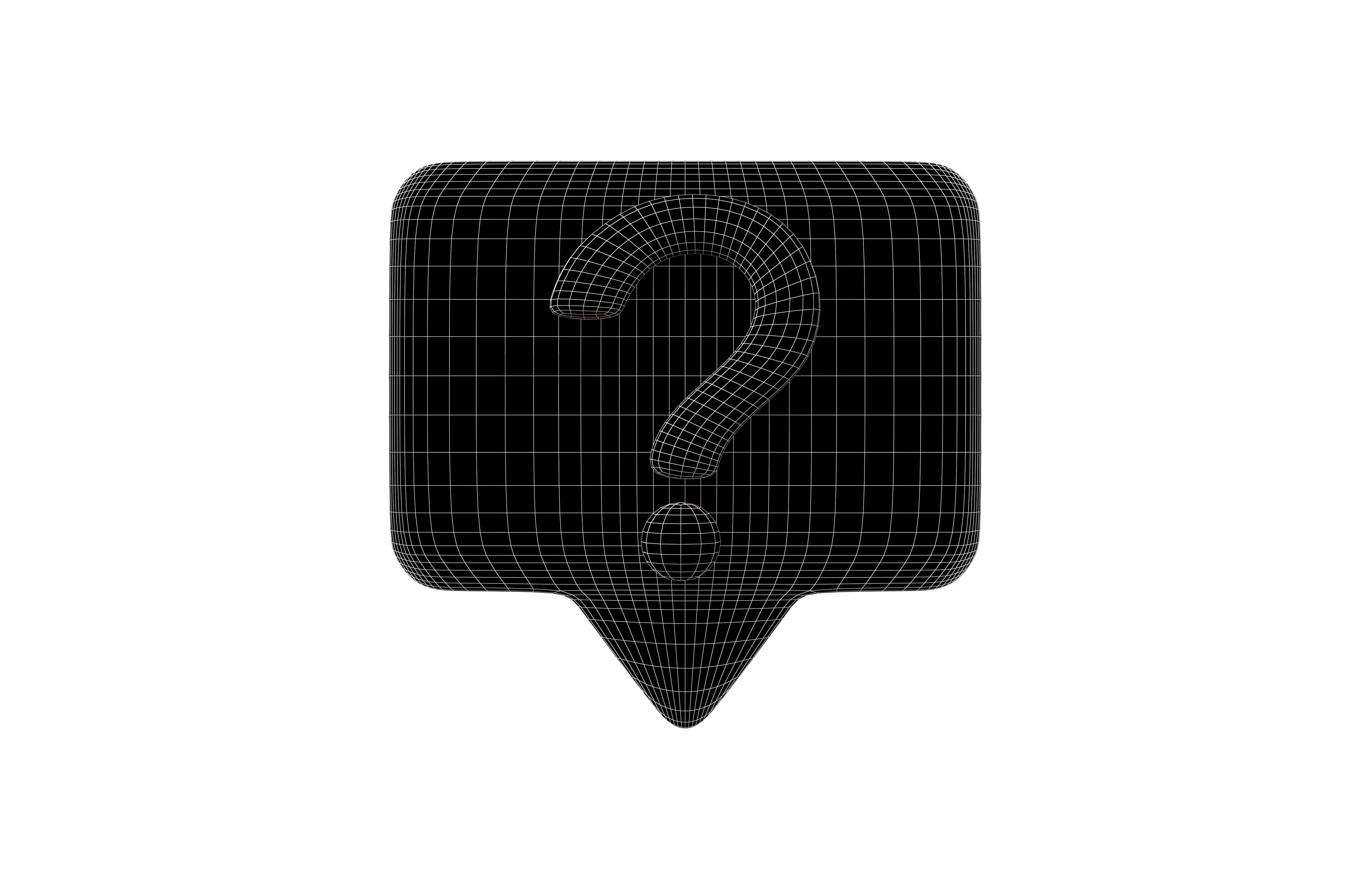 Question Mark Speech bubble V3 001 Low-poly 3D model_5