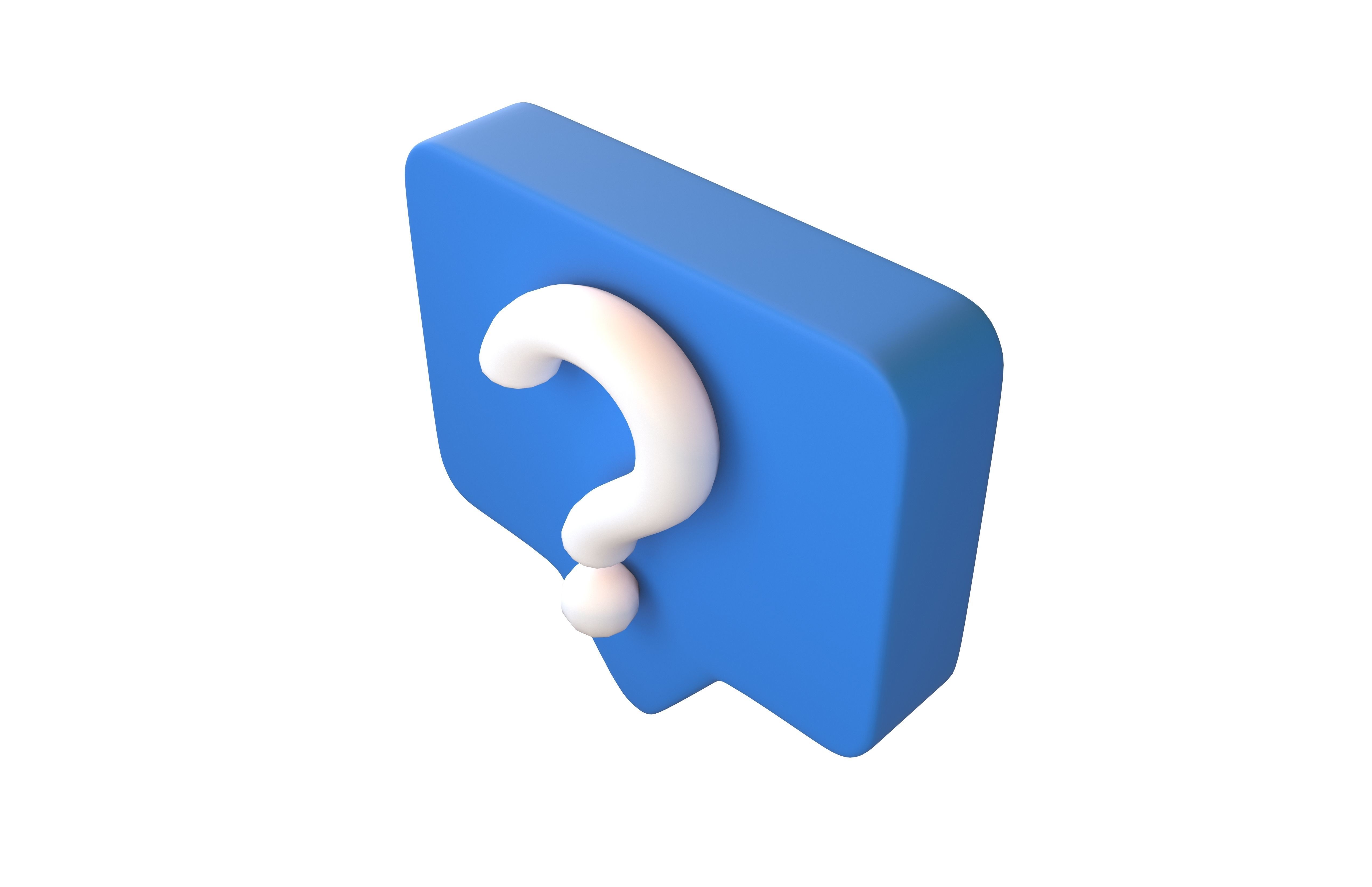 Question Mark Speech bubble V3 001 Low-poly 3D model_2