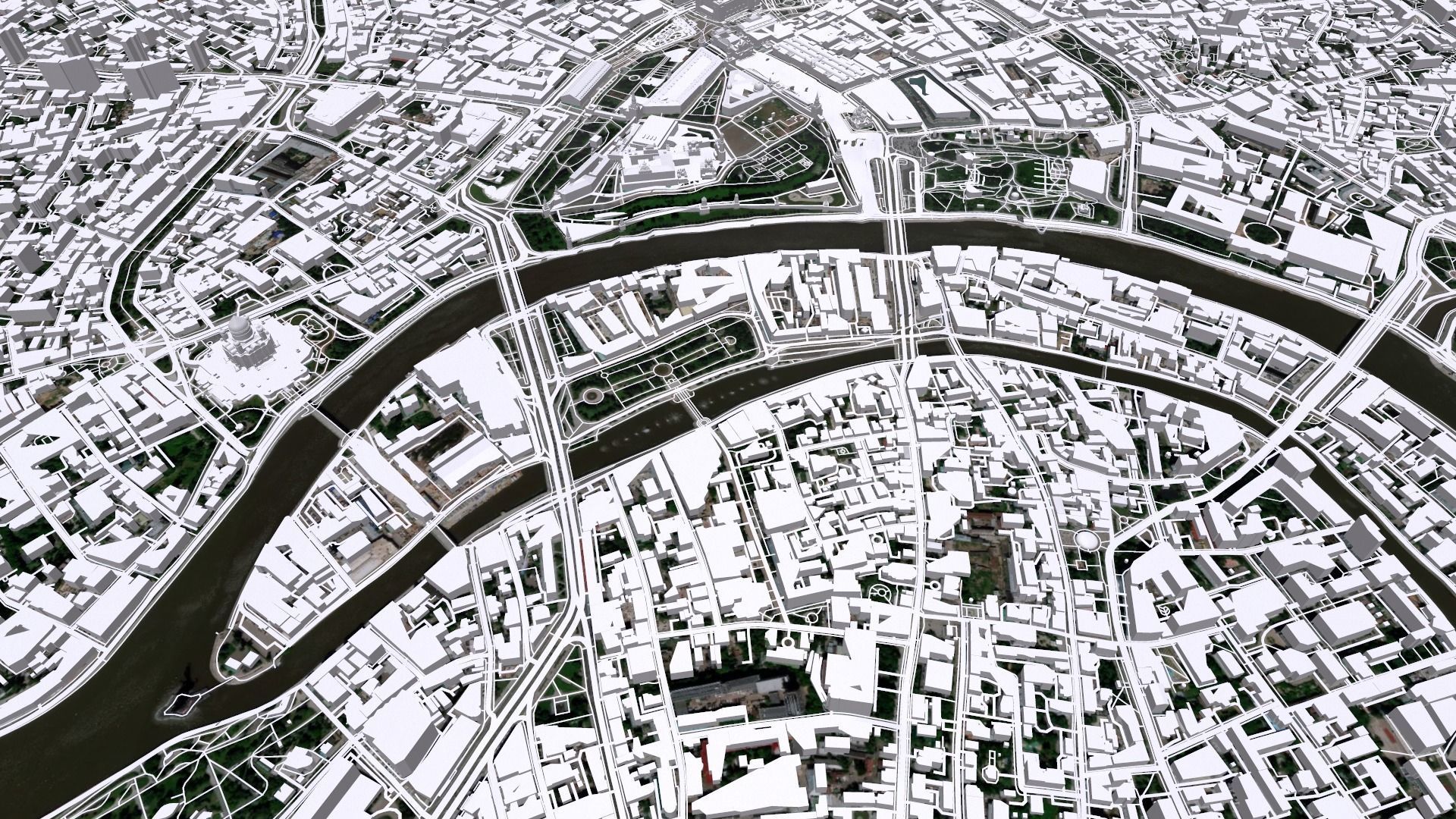 Cityscape Moscow The First Garden Ring Russia 3D model_14