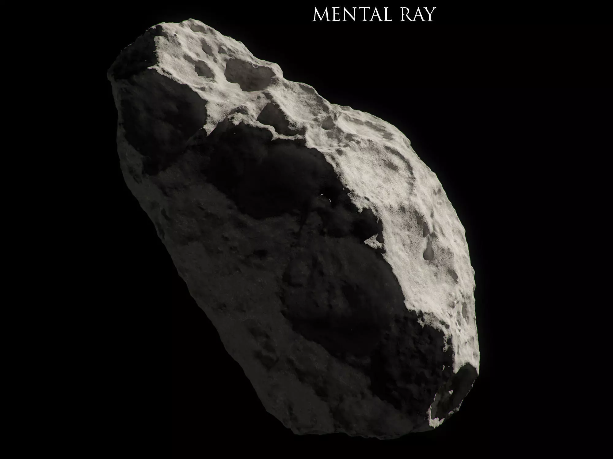Asteroid mental ray Low-poly 3D model_0