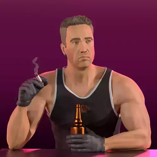 Billy Herrington in a bar meme figurine Gachimuchi 3D print model