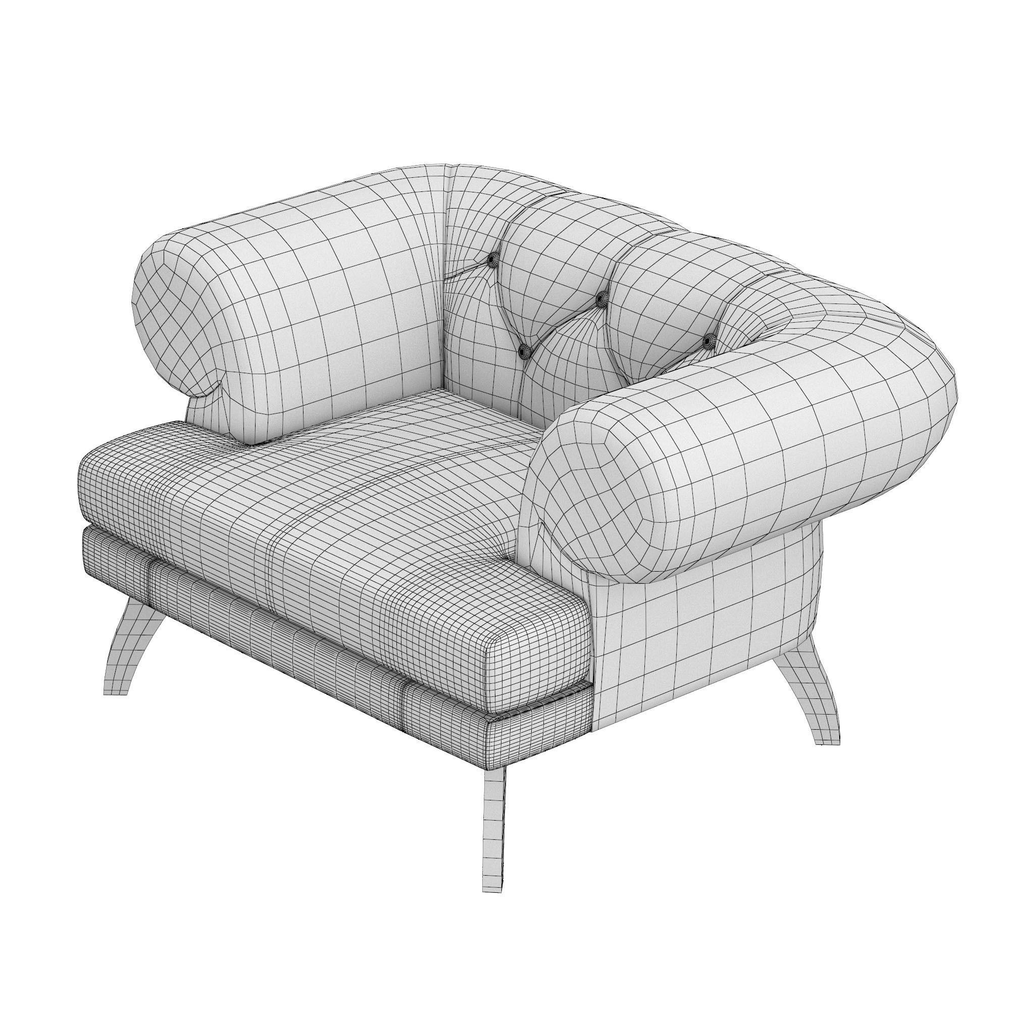 Armchair Chester V 3D model_6