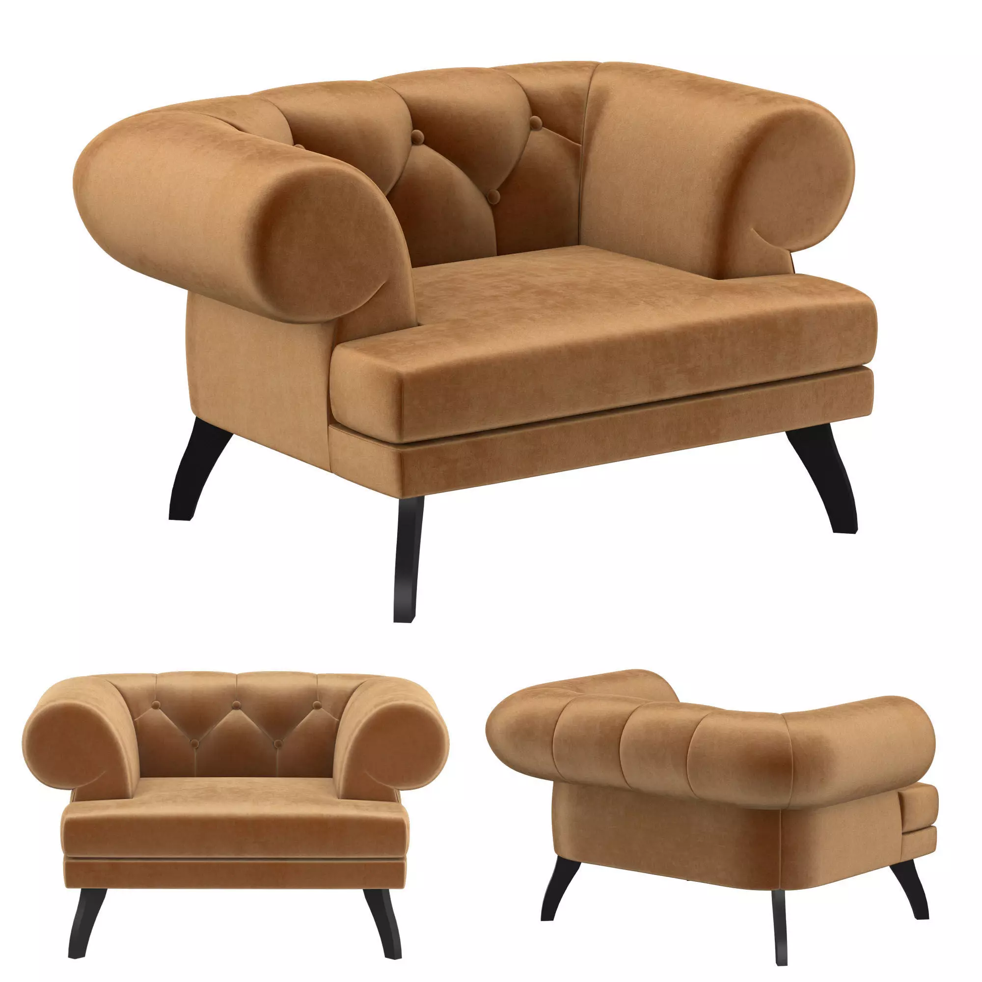 Armchair Chester V 3D model_0