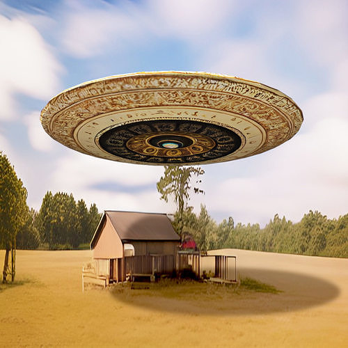 Flying Saucer UFO Spacecraft Low-poly 3D model