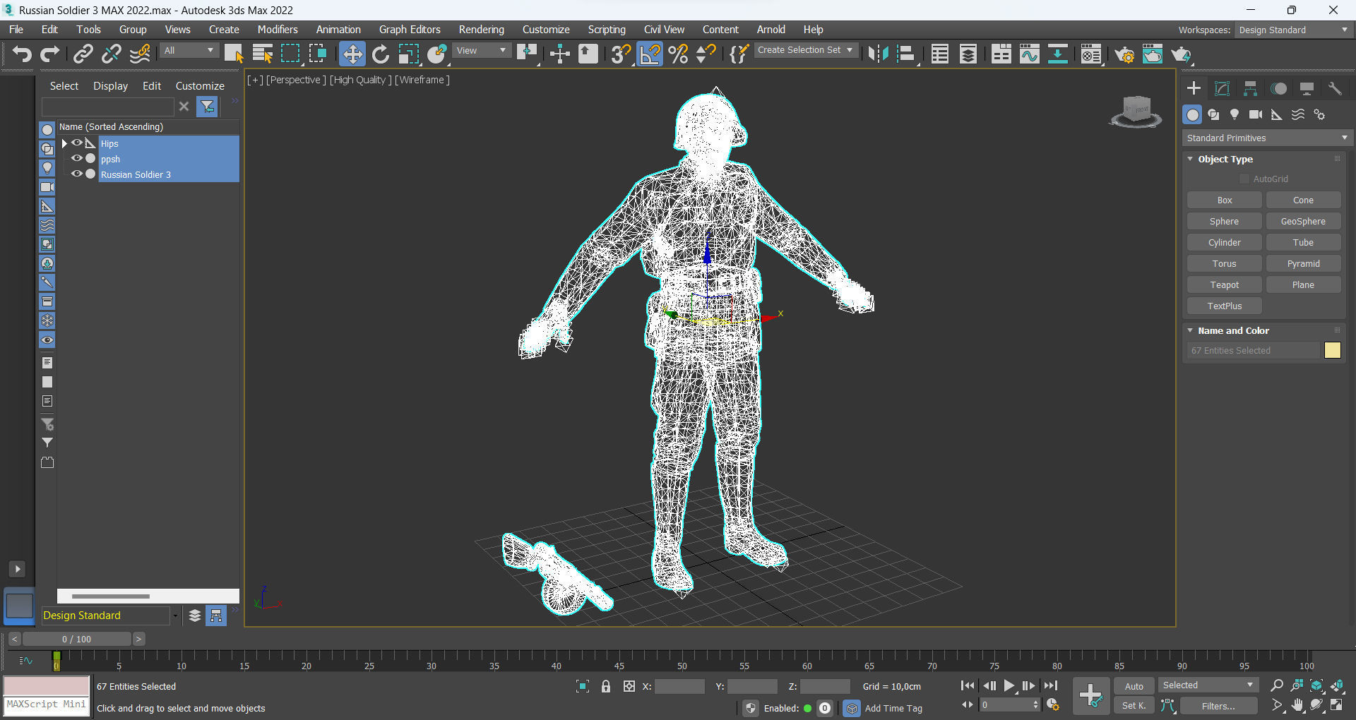 Soviet soldier 3 Low-poly 3D model_13