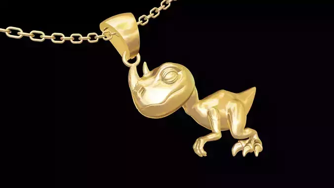 Dinosaurs Pendant Jewelry Gold