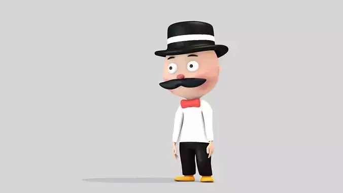 Business Man - Cartoon Character Low-poly 3D model