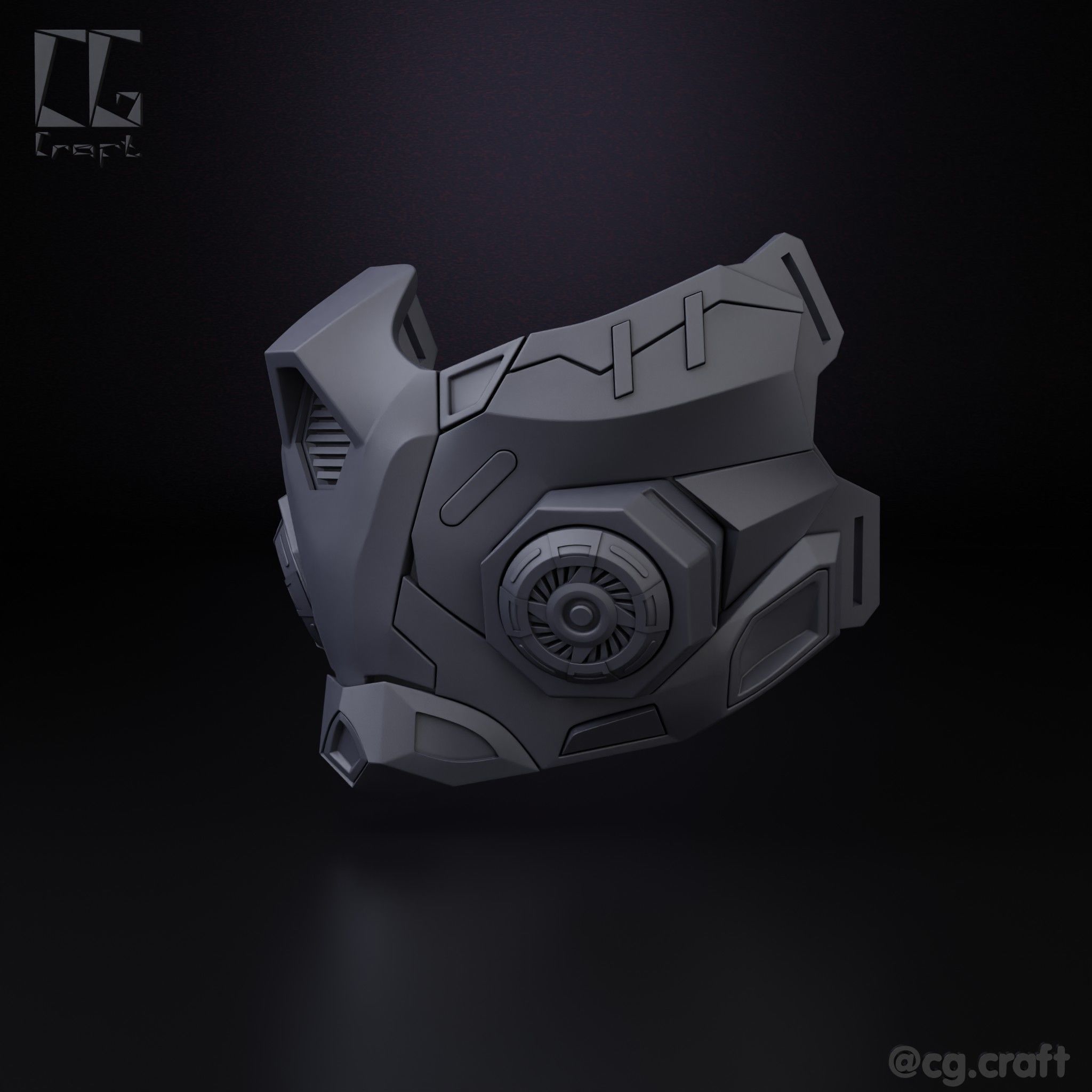 Cyber mask 3D print model_7