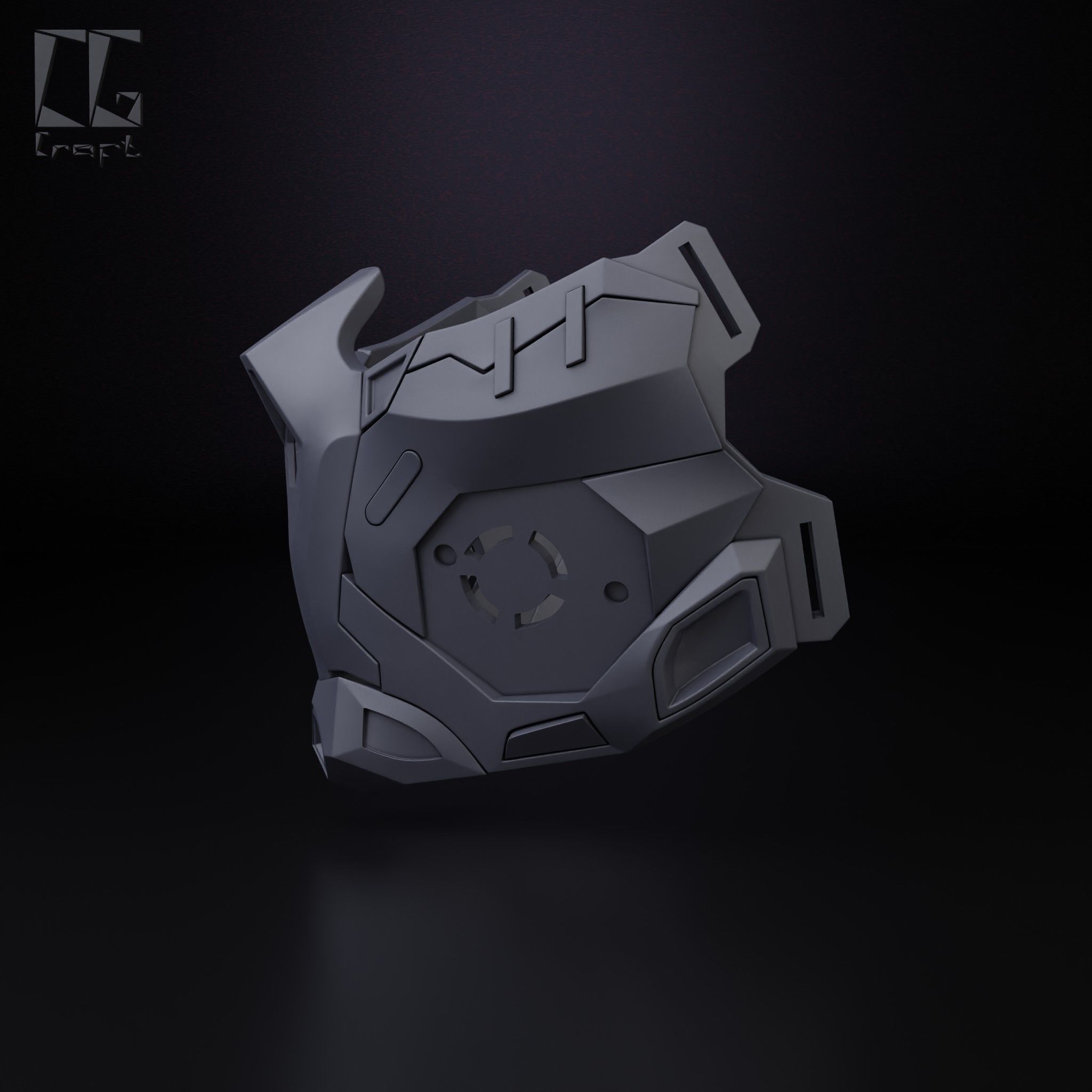 Cyber mask 3D print model_6