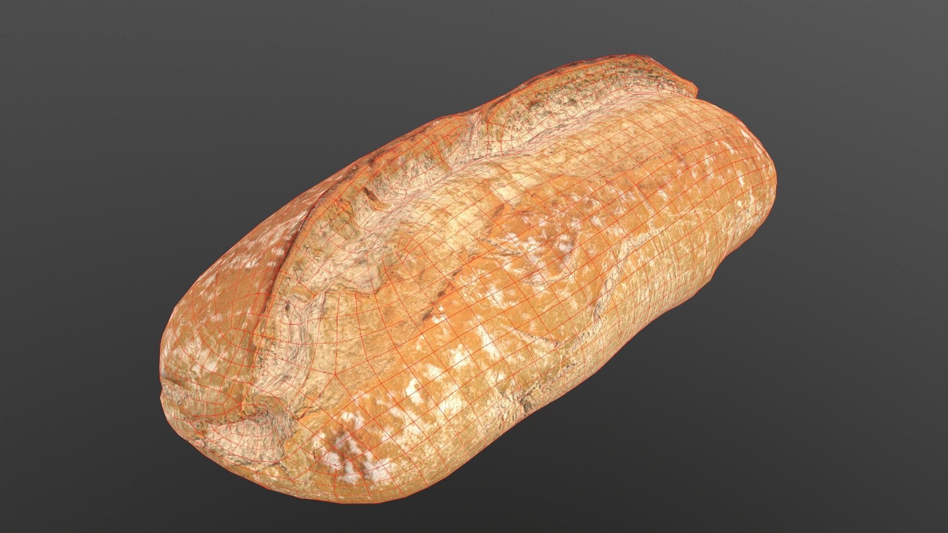 Bread Roll AR VR PBR Lowpoly with game ready 3d Model Low-poly 3D model_14