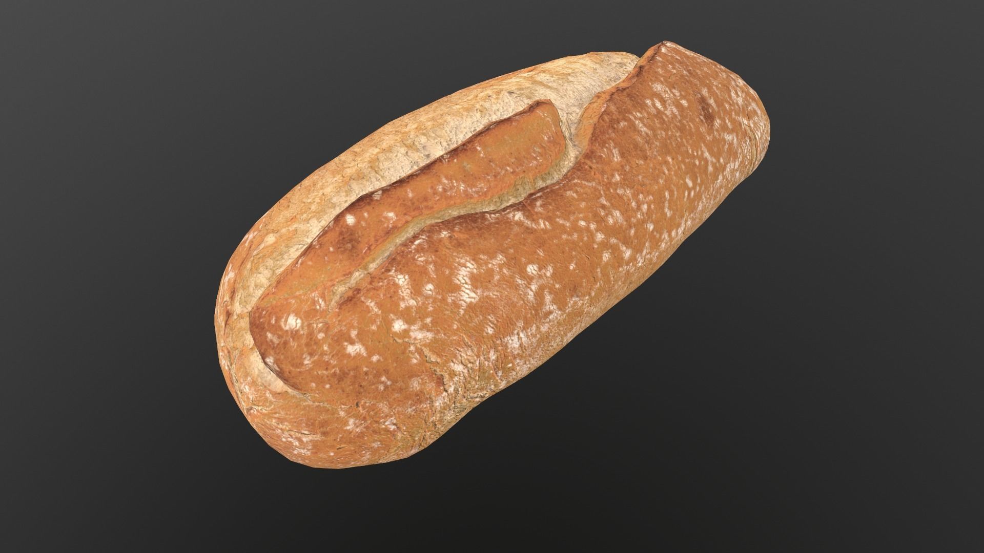 Bread Roll AR VR PBR Lowpoly with game ready 3d Model Low-poly 3D model_6