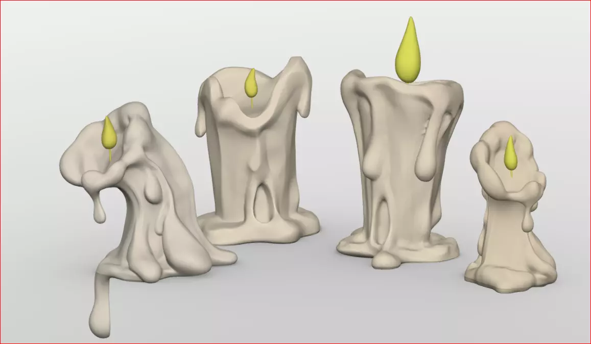 Stylized Candle 3D print model_0