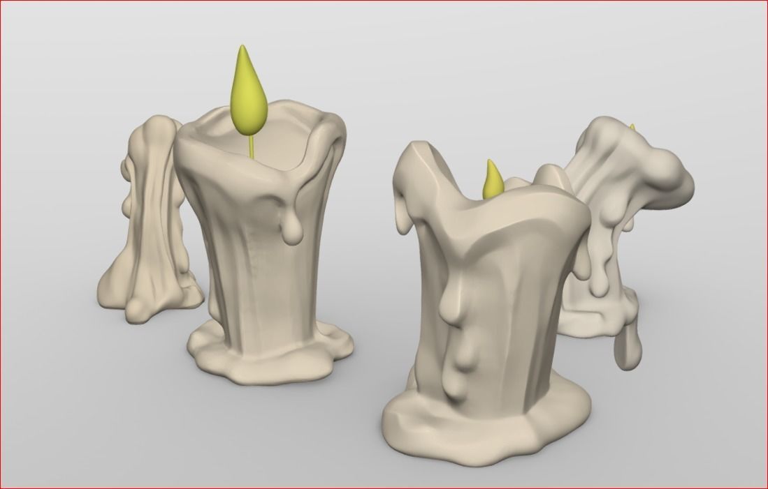 Stylized Candle 3D print model_2