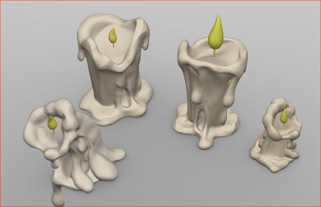 Stylized Candle 3D print model_1