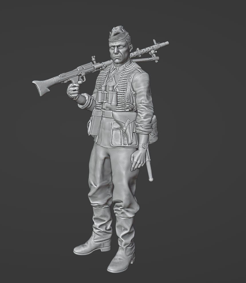 ww2 ger MG 34 gunner stand 1-35  3D print model_5