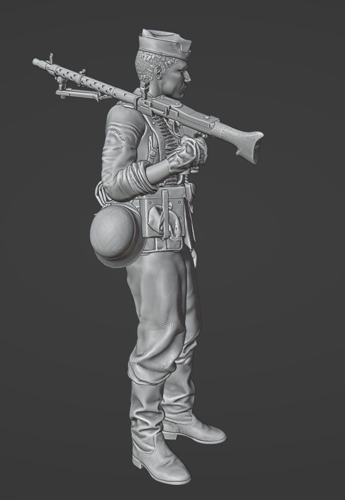 ww2 ger MG 34 gunner stand 1-35  3D print model_3