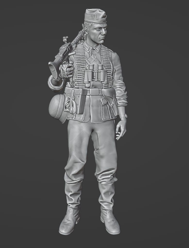 ww2 ger MG 34 gunner stand 1-35  3D print model_4