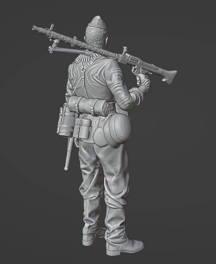 ww2 ger MG 34 gunner stand 1-35  3D print model_2