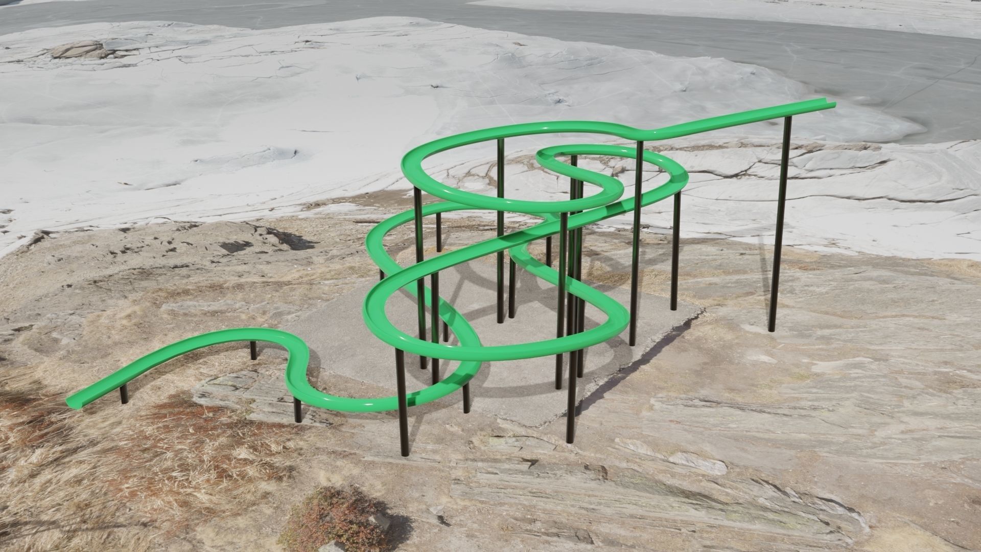 Water Slide Low-poly 3D model_19