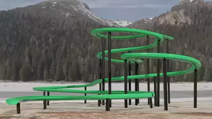 Water Slide Low-poly 3D model Water Slide Low-poly 3D model