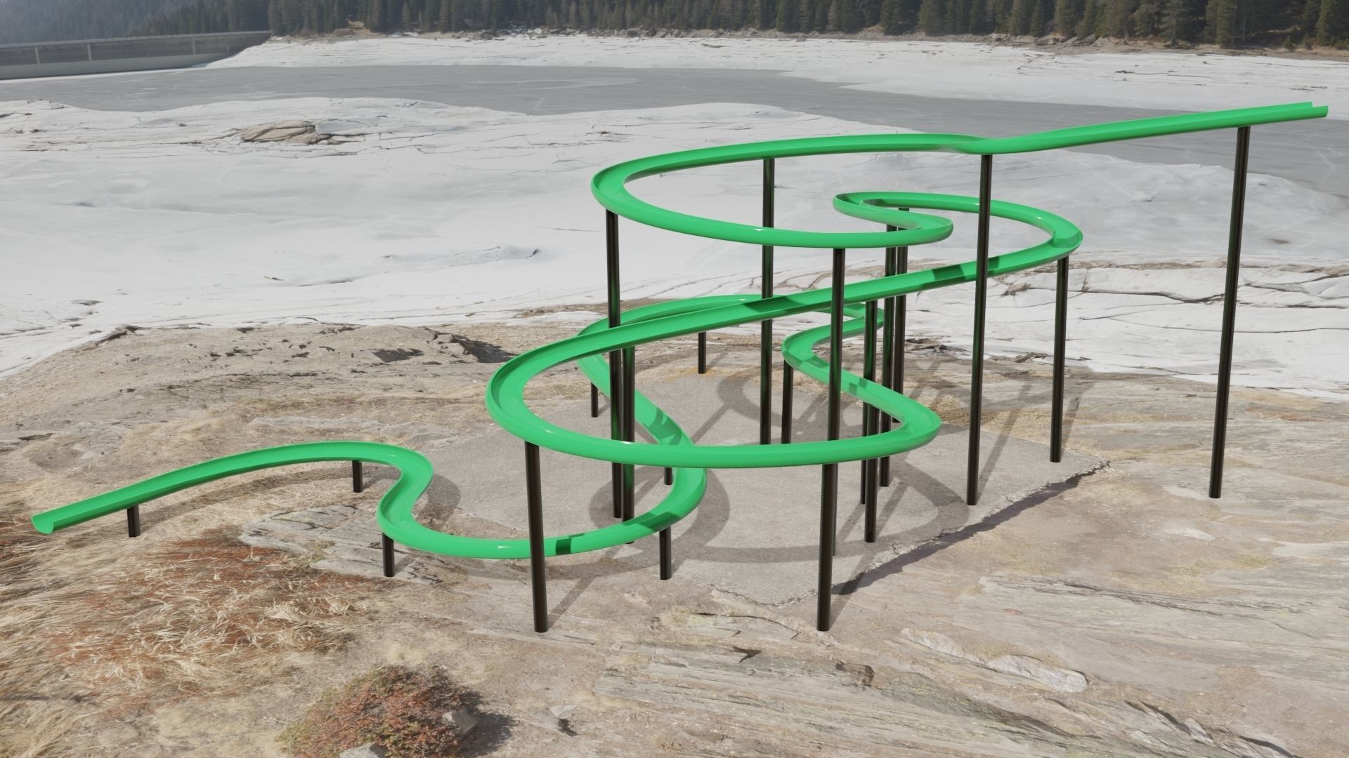 Water Slide Low-poly 3D model_29