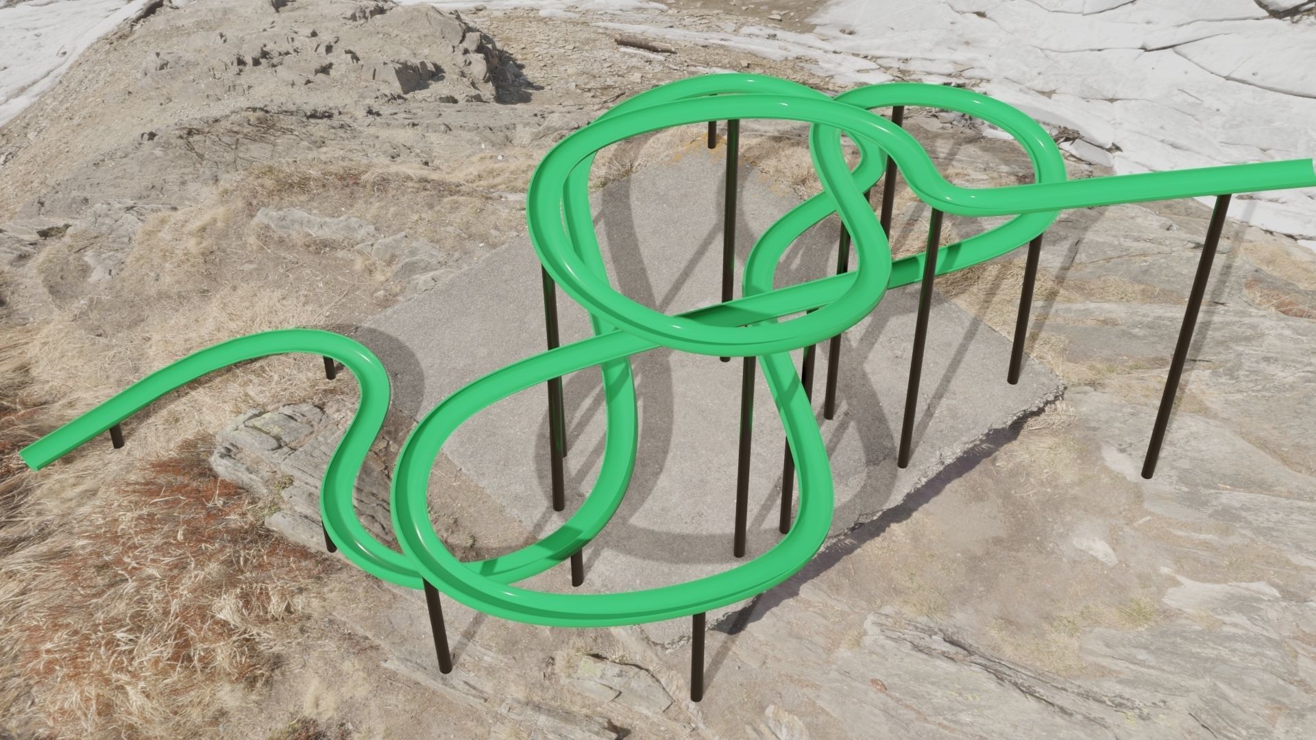 Water Slide Low-poly 3D model_4