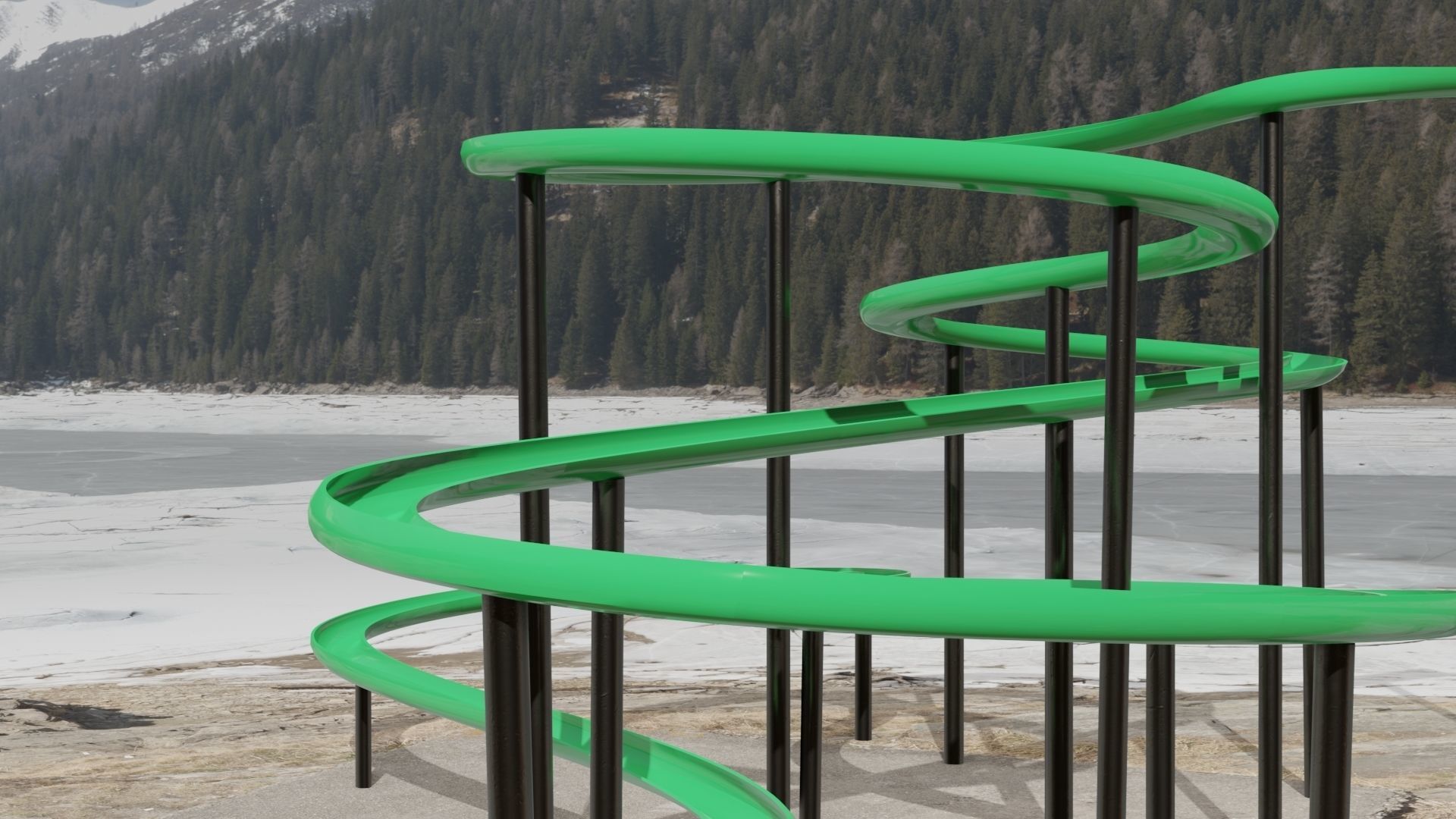 Water Slide Low-poly 3D model_18