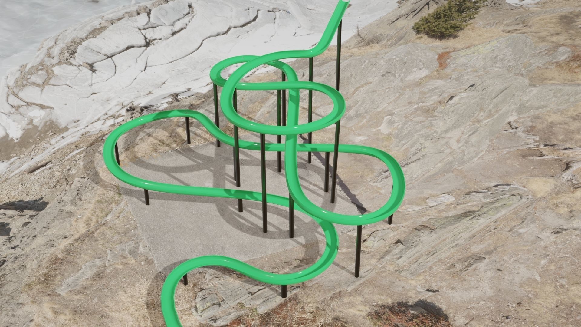 Water Slide Low-poly 3D model_5