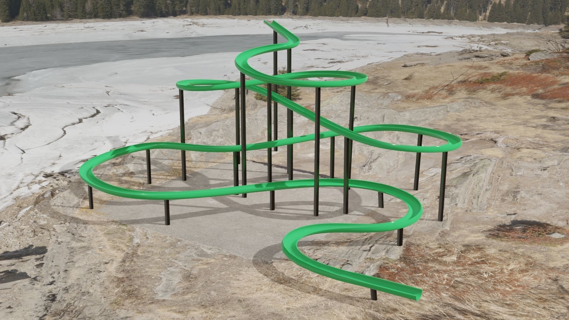 Water Slide Low-poly 3D model_25