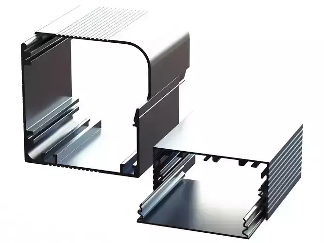 Aluminum Extruded Box Electronic Project Enclosure 3D model