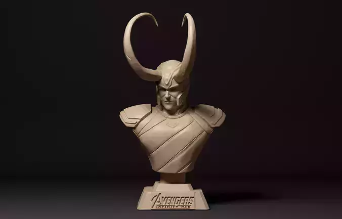 Loki- Tom Hiddleston Bust 3D Print Model 3D print model