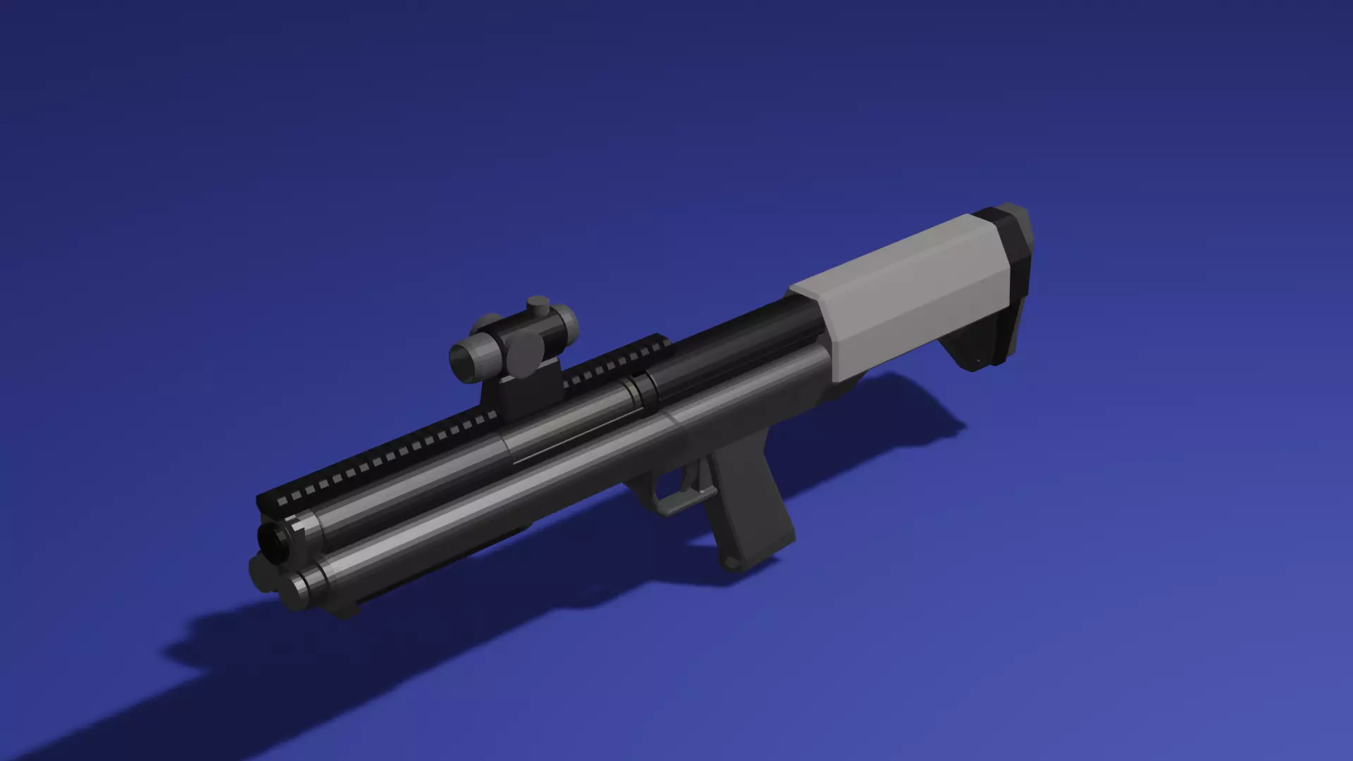 low poly KSG Series Bullpup Shotgun Low-poly 3D model_0