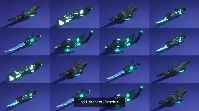 sci-fi weapons 3D Model Collection