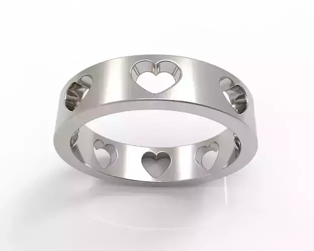 Heart hole band ring 