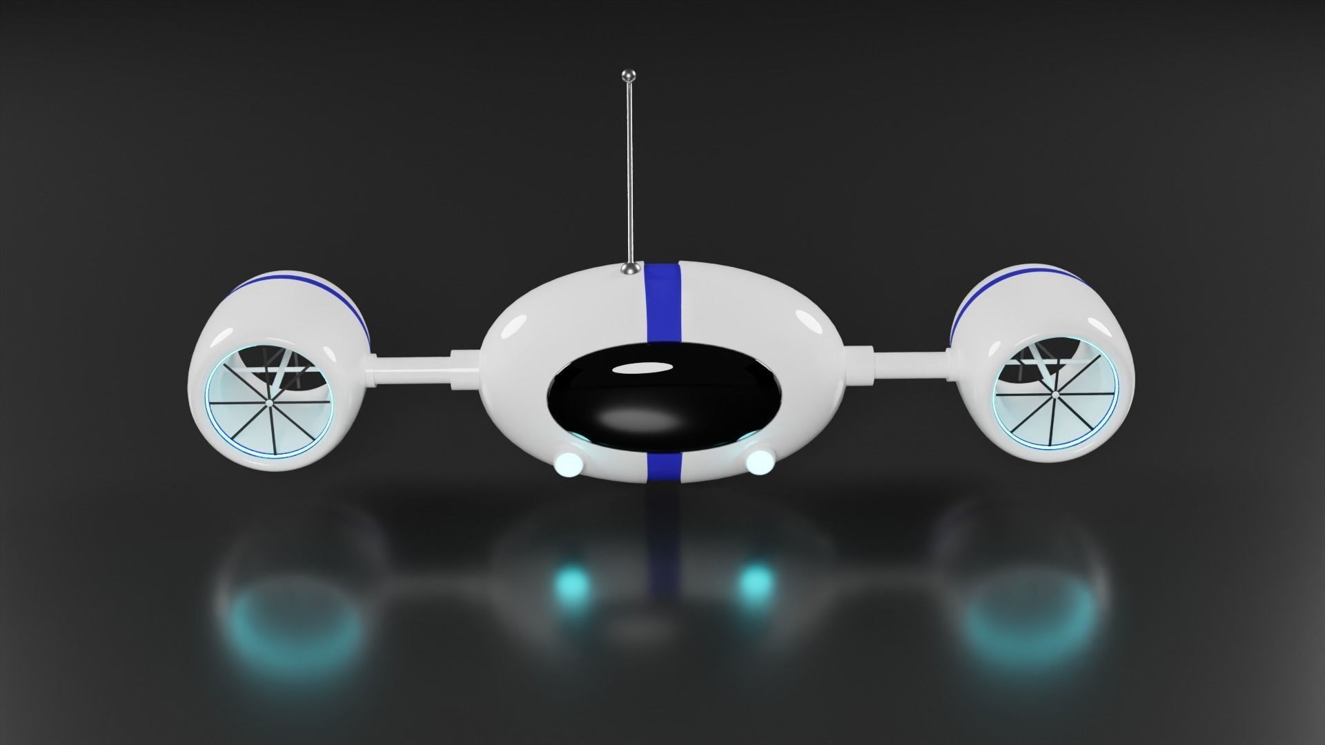 Drone Flying robot  3D model Low-poly 3D model_2