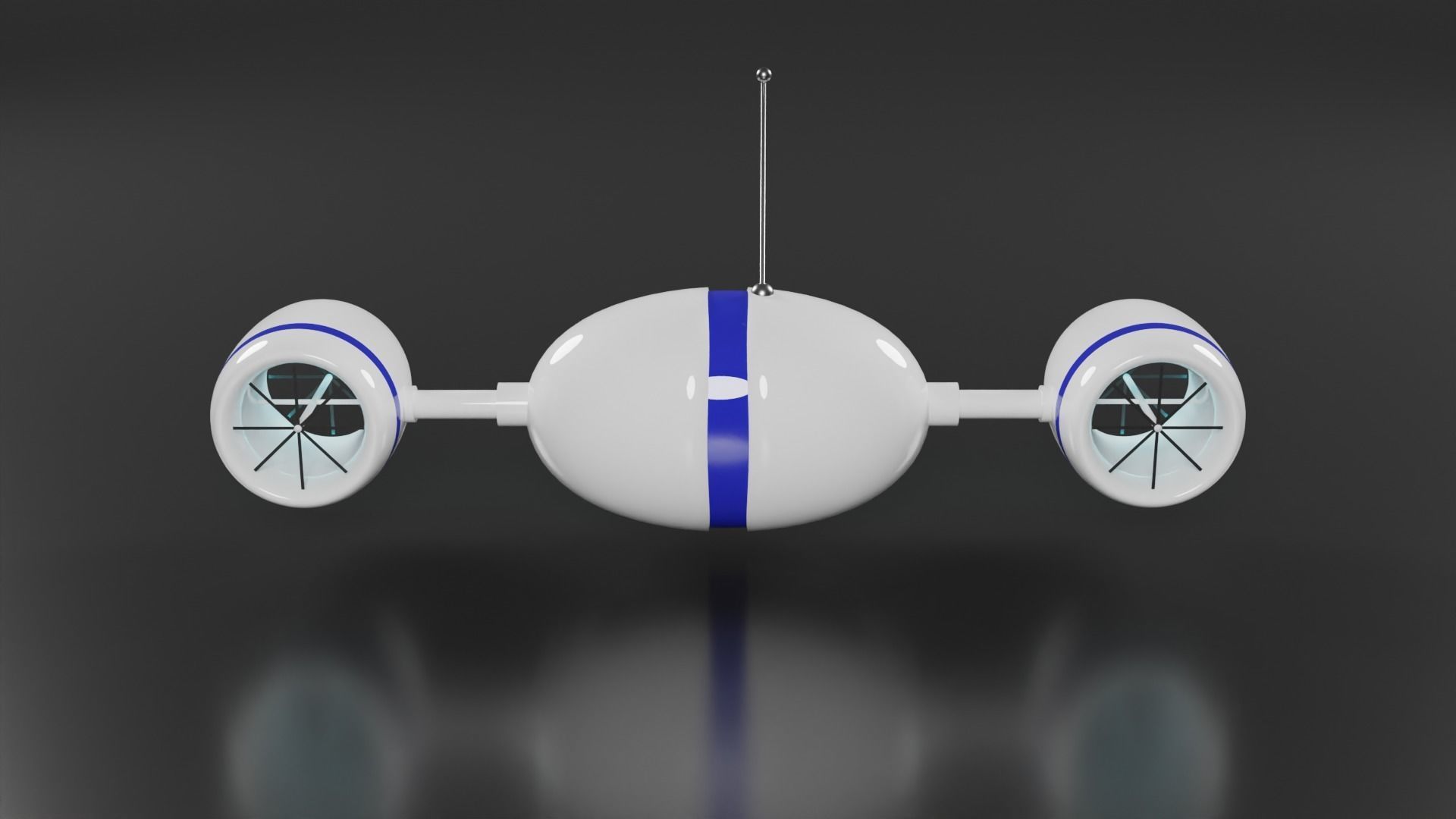 Drone Flying robot  3D model Low-poly 3D model_6