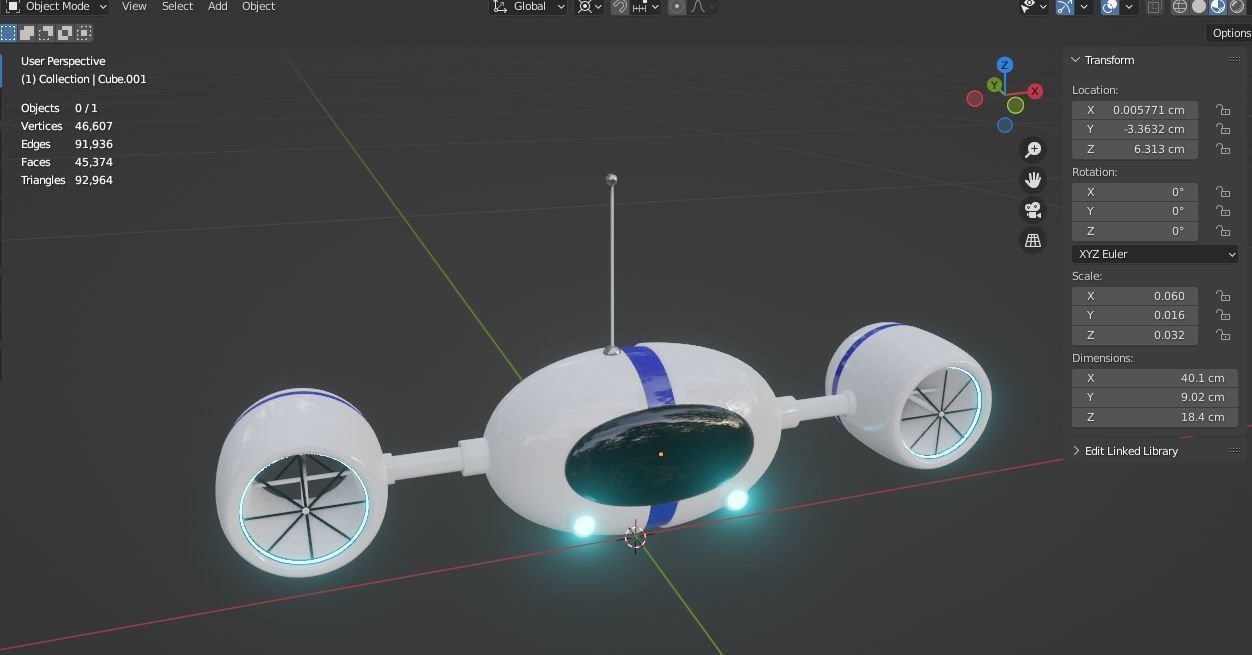 Drone Flying robot  3D model Low-poly 3D model_10