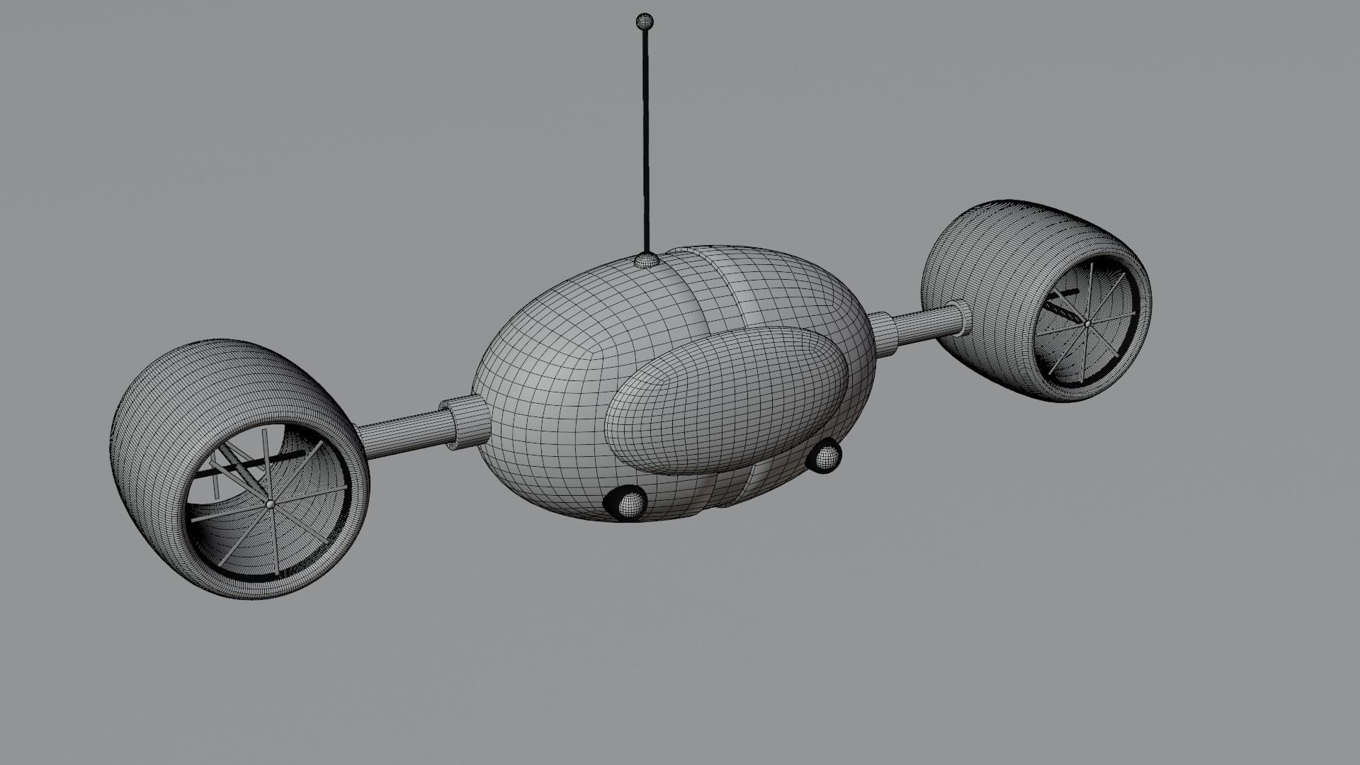 Drone Flying robot  3D model Low-poly 3D model_7