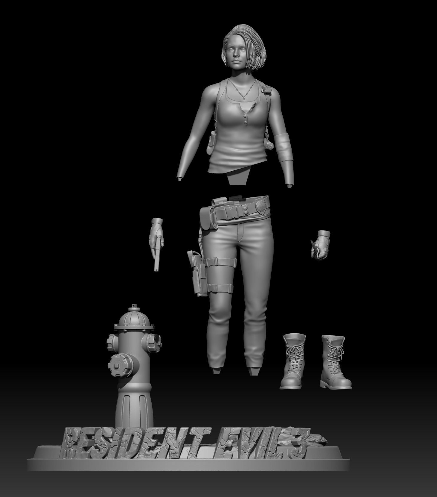 Jill Valentine-Resident evil 3 3D print model_14