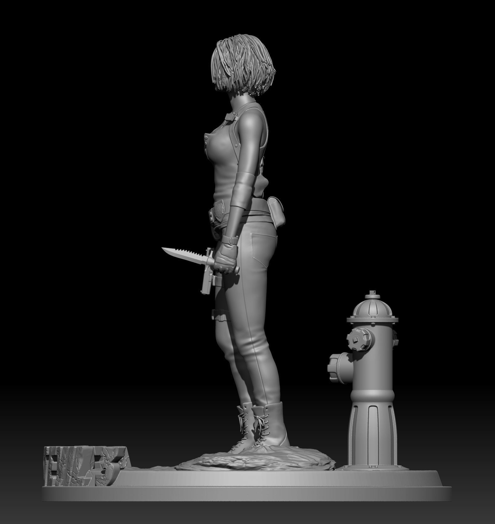 Jill Valentine-Resident evil 3 3D print model_3
