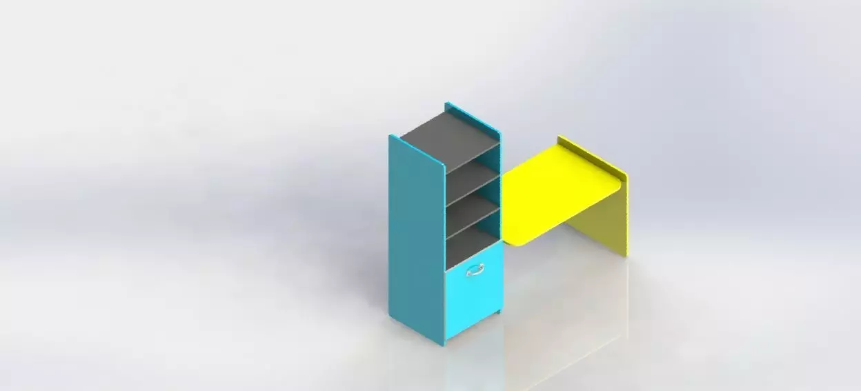 computer table Free 3D model_0