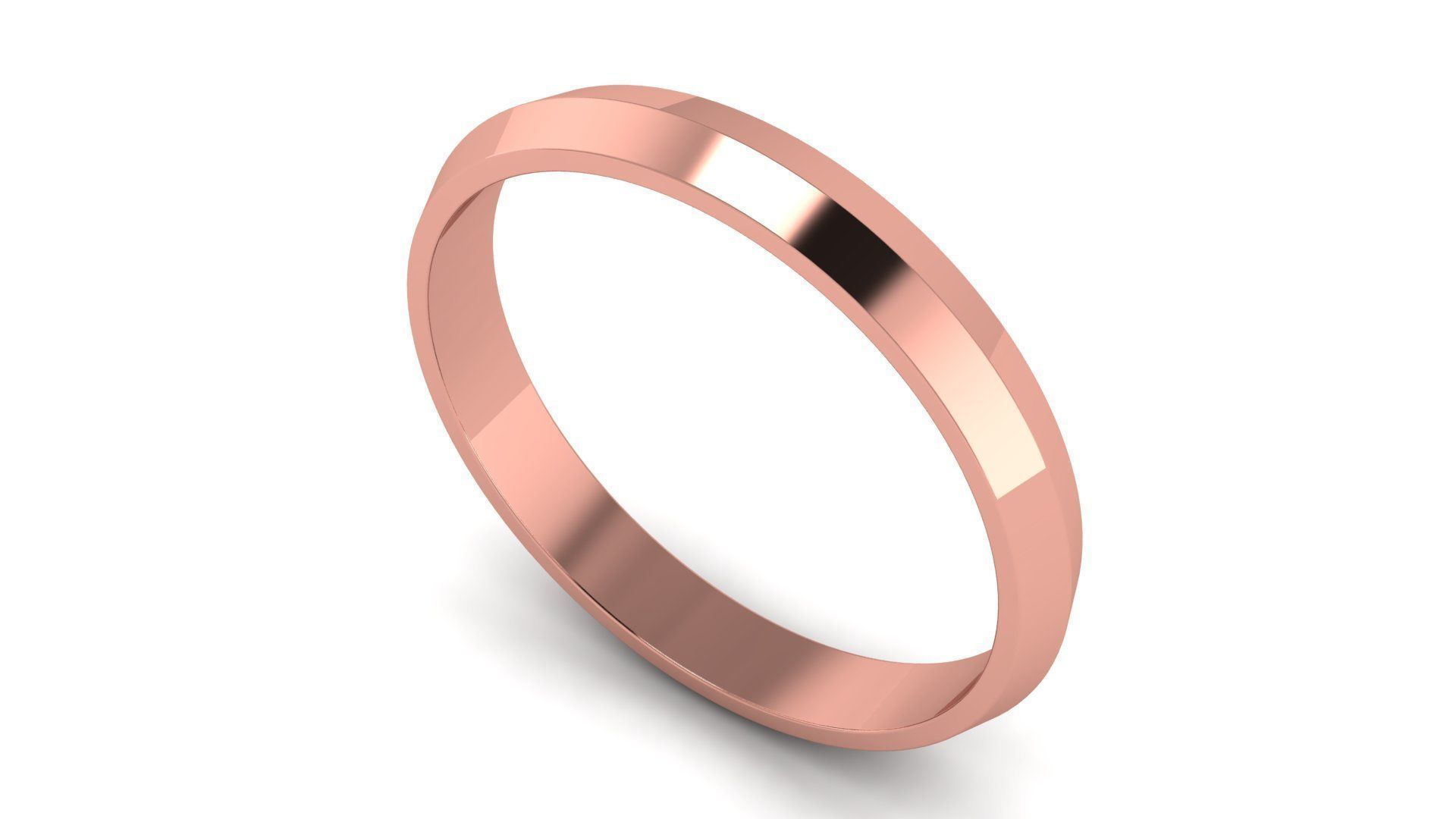 Apex profile Wedding Ring 3 mm Wide US Sizes 3D print model_9