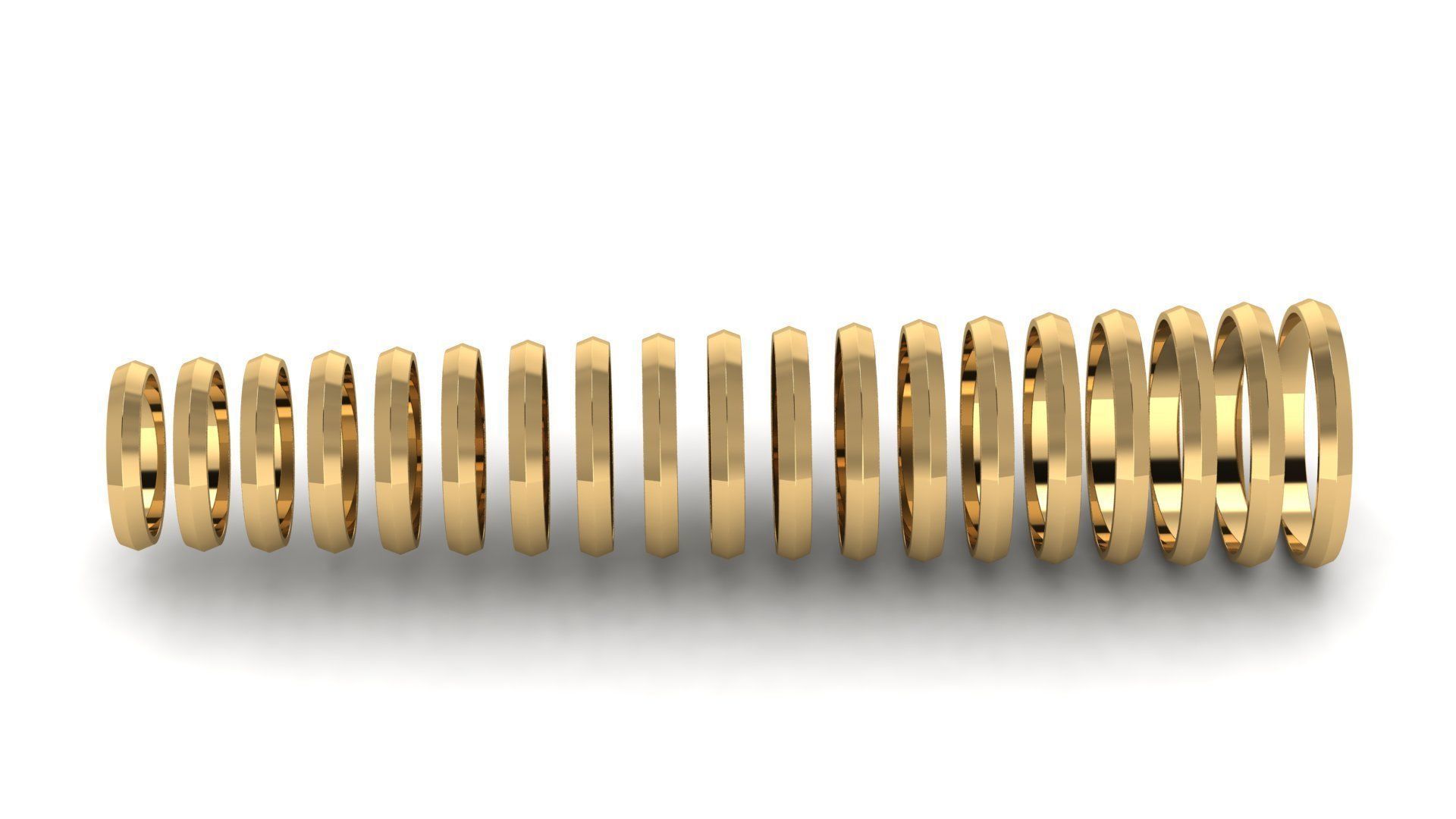 Apex profile Wedding Ring 3 mm Wide US Sizes 3D print model_3