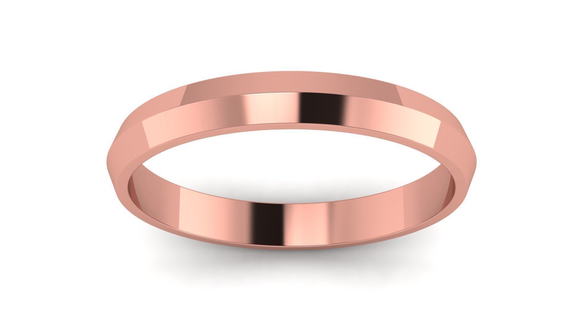 Apex profile Wedding Ring 3 mm Wide US Sizes 3D print model_10