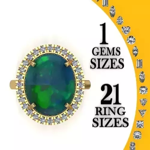 Ring with big cabashon