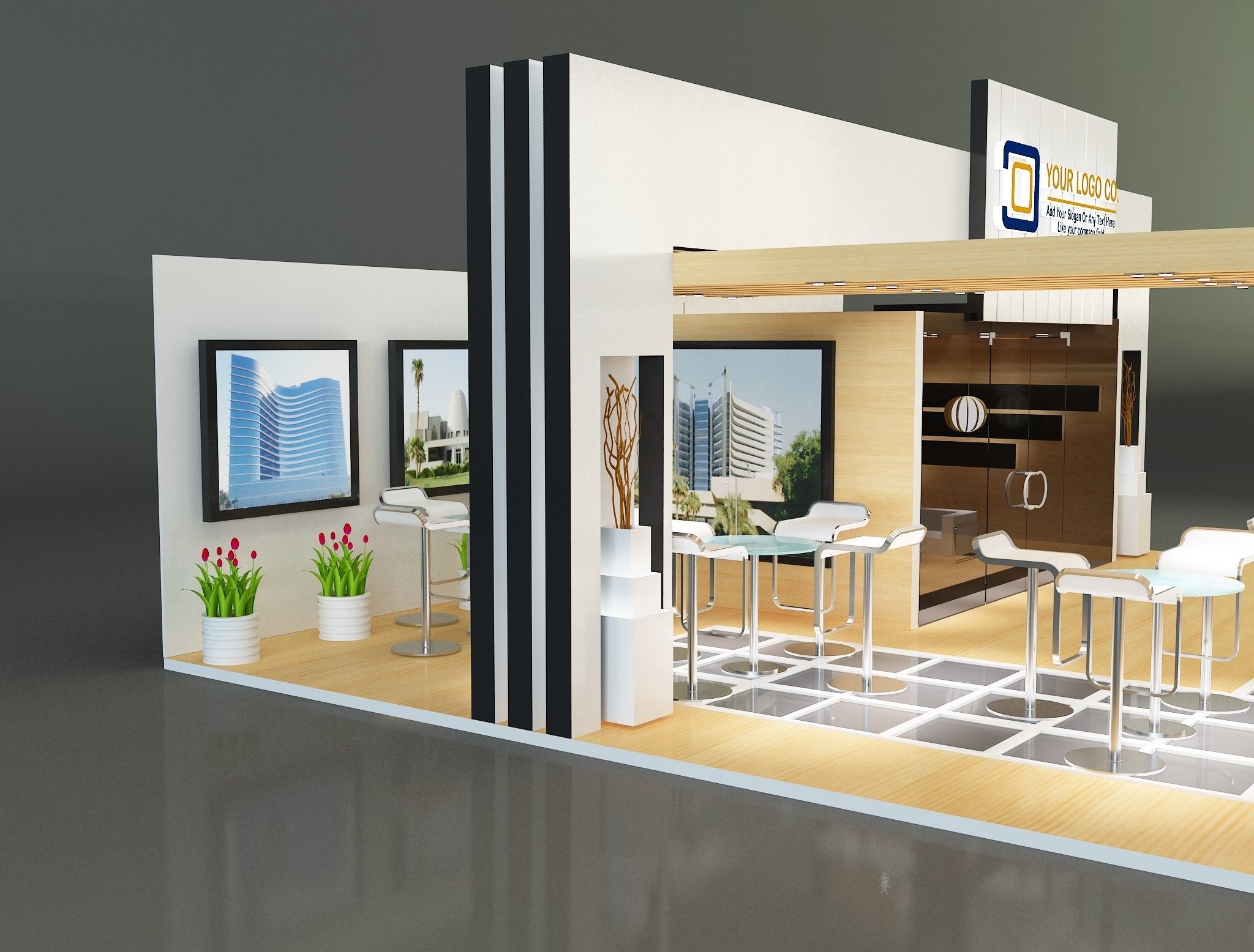 Booth Exhibition Stand a139 3D model_3