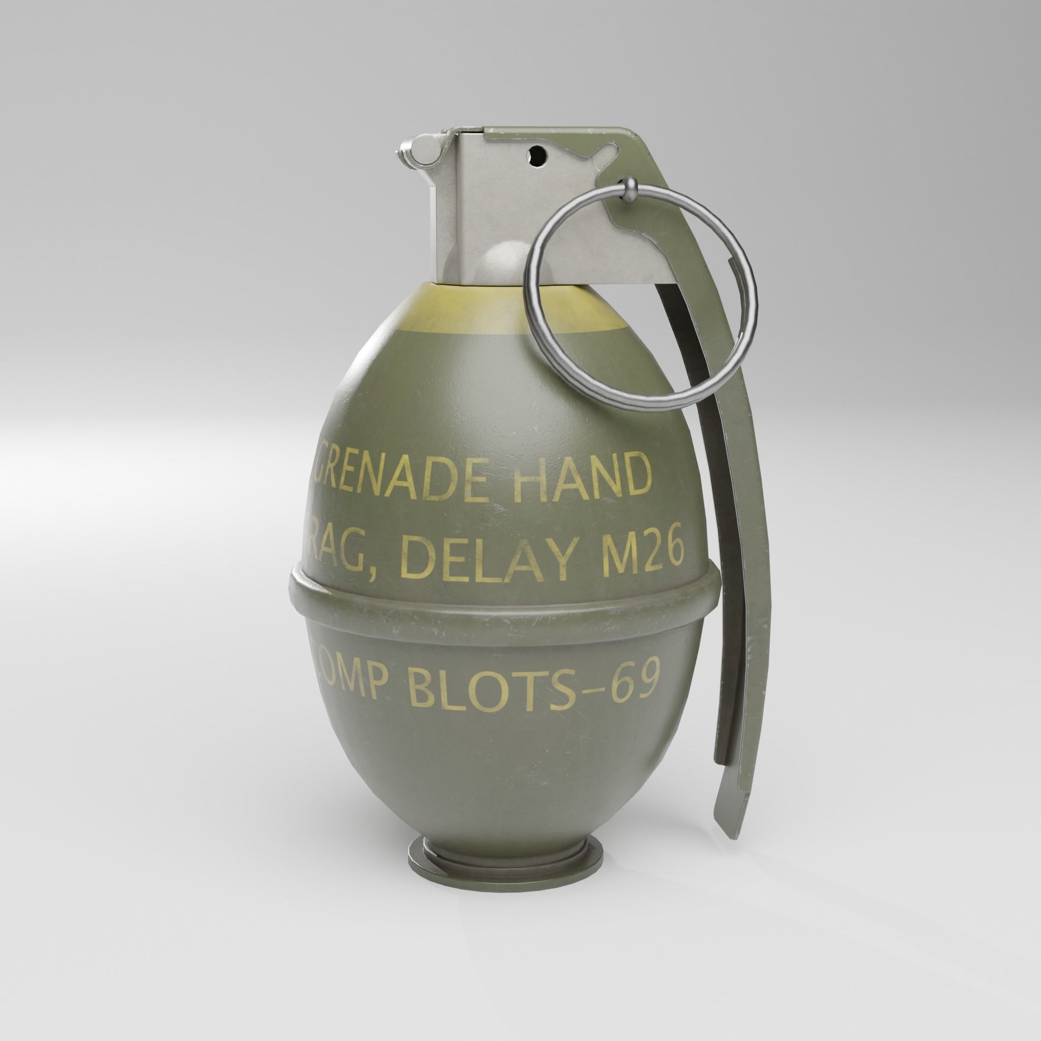 Grenade M26  Low-poly 3D model_2