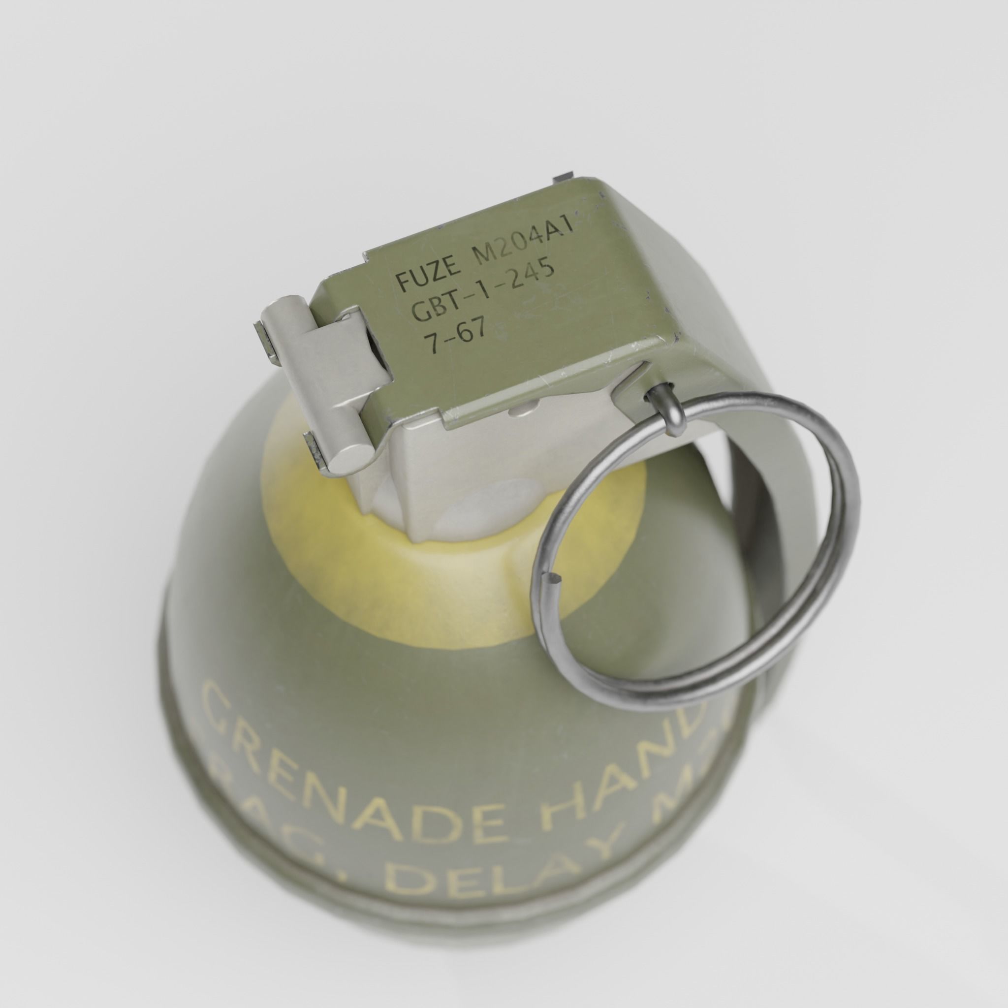 Grenade M26  Low-poly 3D model_4