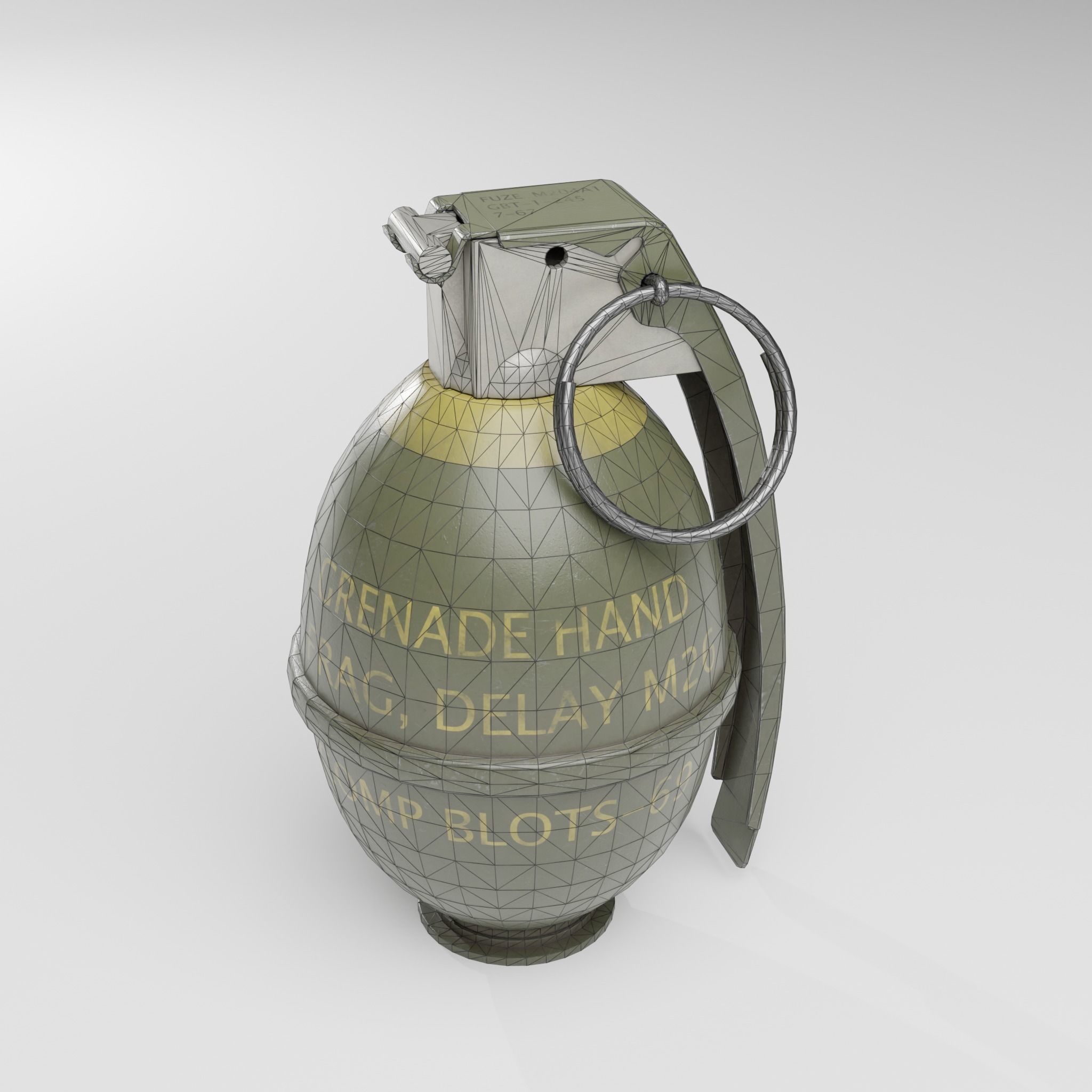 Grenade M26  Low-poly 3D model_5